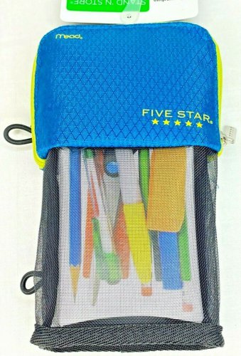 Five Star Stand N Store Pencil Pouch X563 Turquoise/Lime Green (EC-P)