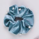 Scunci Jumbo Scrunchie Blue Velvet with Pearls (EC-OO) Scunci Jumbo Scrunchie Blue Velvet with Pearls (EC-OO)