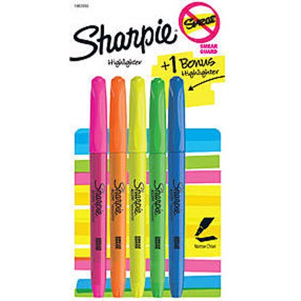 Sharpie Highlighter Assorted 5pk 1974185 (EC6490113)