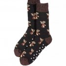Crown & Ivy Deer Head Non-Slip Grip Cabin Socks Sz 8-12 (EC-B27)