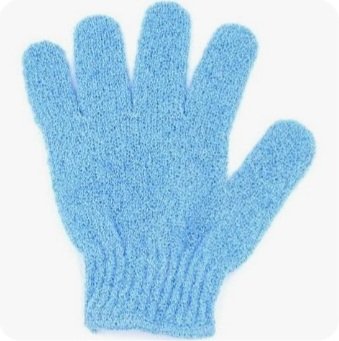 Double Sided Exfoliating Body Scrubber Bath Glove Light Blue (EC-W)