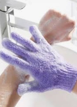 Double Sided Exfoliating Body Scrubber Bath Glove Purple (EC-W)