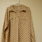 Kim Rogers Beige Polka Dot Blouse XL (EC-B1) Kim Rogers Beige Polka Dot Blouse XL (EC-B1)