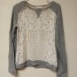 Jolt Gray Knit Lace Overlay Top Juniors Large (EC-A23)