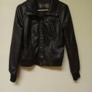 Womens Ci Sono by Cavalini Black Faux Leather Biker Jacket Large (EC-F12)