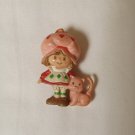 Vintage Strawberry Shortcake & Custard Cat 2" PVC Miniture Figurine (EC-HE)