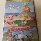 Rango G, Charlotte's Web G, Barnyard PG DVD NIP (EC-L)