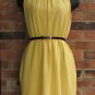 New with tag, Light yellow, sleeveless, wear to work, tunic dress with black belt