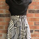 New with tag, sheer black top, symmetric print A-line shirt, sleeves casual dress