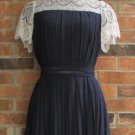 New with tag, Deep blue, lace cap-short sleeve, A-line dress