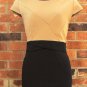 New with tag, Color-block black and coffee , short sleeve, knee-length, wear to work, sheath dress