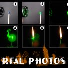 FIRE STARTER Ultra Power 200mW Green Laser Pointer + LED Torch Light Camping Gadget