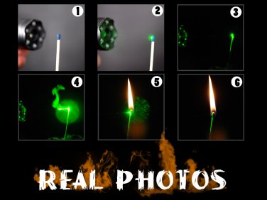 FIRE STARTER Ultra Power 200mW Green Laser Pointer + LED Torch Light Camping Gadget