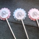 Grey Elephant Baby Shower Boy Cupcake Toppers set of 12