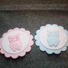 Pink Elephant Owl Favor Tags set of 12