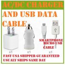 3X1 HOME WALL TRAVEL CAR CHARGER MICRO USB CABLE GALAXY S3 SIII HERO ANDROID USA