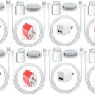 USA 8x USB AC Wall Charger 8x 8Pin Data Sync Cable for iPhone 5  iPod Touch LOT