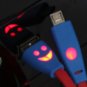 LED Light Happy Face Smile LOT MICRO USB Cable Charger FOR ANDROID SAMSUNG