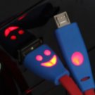 LED Light Smile Face MICRO USB Data Sync Cable FOR ANDROID GALAXY  SMILEY  LOT