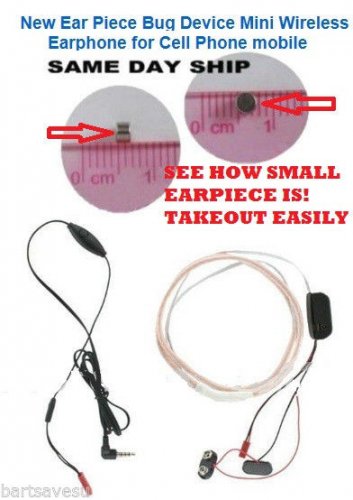 Wireless Earphone FOR ANDROID CHEAT TEST SPY DEVICE Hidden Ear Piece Bug Device