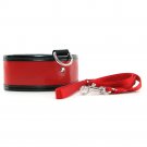 Leather Locking Red/Black Collar
