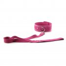 Pink Premium Fur Lined Locking Collar with Steel Chain