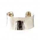 Silver Brass Cuff Bracelet with hammered finished.