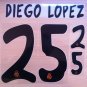 DIEGO LOPEZ 25 REAL MADRID HOME 2013 2014 NAME NUMBER SET NAMESET PRINT