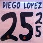 DIEGO LOPEZ 25 REAL MADRID HOME 2013 2014 NAME NUMBER SET NAMESET PRINT