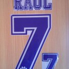 RAUL BLANCO 7 REAL MADRID HOME 1996 1998 NAME NUMBER SET NAMESET KIT PRINT RETRO