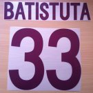 BATISTUTA 33 AS ROMA AWAY 2002 2003 NAME NUMBER SET NAMESET KIT PRINT NUMBERING