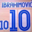 IBRAHIMOVIC' 10 SWEDEN HOME EURO CUP 2004 NAME NUMBER SET NAMESET KIT PRINT
