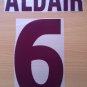 ALDAIR 6 AS ROMA AWAY 2000 2002 NAME NUMBER SET NAMESET KIT PRINT NUMBERING