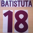 BATISTUTA 18 ROMA AWAY 2000 2002 NAME NUMBER SET NAMESET KIT PRINT NUMBERING