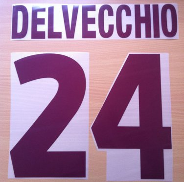 DELVECCHIO 24 AS ROMA AWAY 2000 2002 NAME NUMBER SET NAMESET KIT PRINT NUMBERING