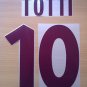 TOTTI 10 AS ROMA AWAY 2000 2002 NAME NUMBER SET NAMESET KIT PRINT NUMBERING
