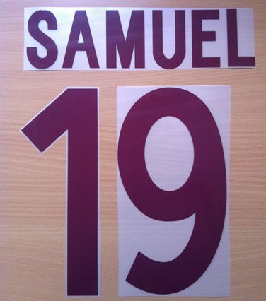 SAMUEL 19 AS ROMA AWAY 2002 2003 NAME NUMBER SET NAMESET KIT PRINT NUMBERING