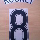ROONEY 8 MANCHESTER UNITED AWAY 2006 2007 NAME NUMBER SET NAMESET KIT PRINT