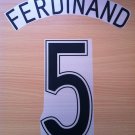 FERDINAND 5 MANCHESTER UNITED AWAY 2006 2007 NAME NUMBER SET NAMESET KIT PRINT