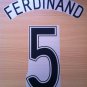 FERDINAND 5 MANCHESTER UNITED AWAY 2006 2007 NAME NUMBER SET NAMESET KIT PRINT