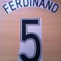 FERDINAND 5 MANCHESTER UNITED AWAY 2006 2007 NAME NUMBER SET NAMESET KIT PRINT