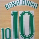 RONALDINHO 10 BRAZIL HOME WORLD CUP 2006 NAME NUMBER SET NAMESET KIT PRINT