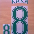 KAKA' 8 BRAZIL HOME WORLD CUP GERMANY 2006 NAME NUMBER SET NAMESET KIT PRINT