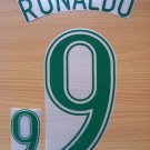 RONALDO 9 BRAZIL HOME WORLD CUP GERMANY 2006 NAME NUMBER SET NAMESET KIT PRINT