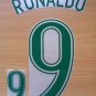 RONALDO 9 BRAZIL HOME WORLD CUP GERMANY 2006 NAME NUMBER SET NAMESET KIT PRINT