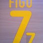 LUIS FIGO 7 PORTUGAL HOME EURO CUP 2000 NAME NUMBER SET NAMESET KIT PRINT