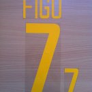 LUIS FIGO 7 PORTUGAL HOME WORLD CUP 2002 NAME NUMBER SET NAMESET KIT PRINT