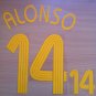 ALONSO 14 SPAIN HOME WORLD CUP 2006 NAME NUMBER SET NAMESET KIT PRINT