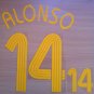ALONSO 14 SPAIN HOME WORLD CUP 2006 NAME NUMBER SET NAMESET KIT PRINT