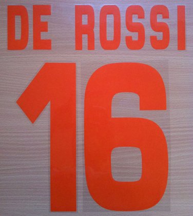 DE ROSSI 16 AS ROMA THIRD 2008 2009 NAME NUMBER SET NAMESET KIT PRINT NUMBERING